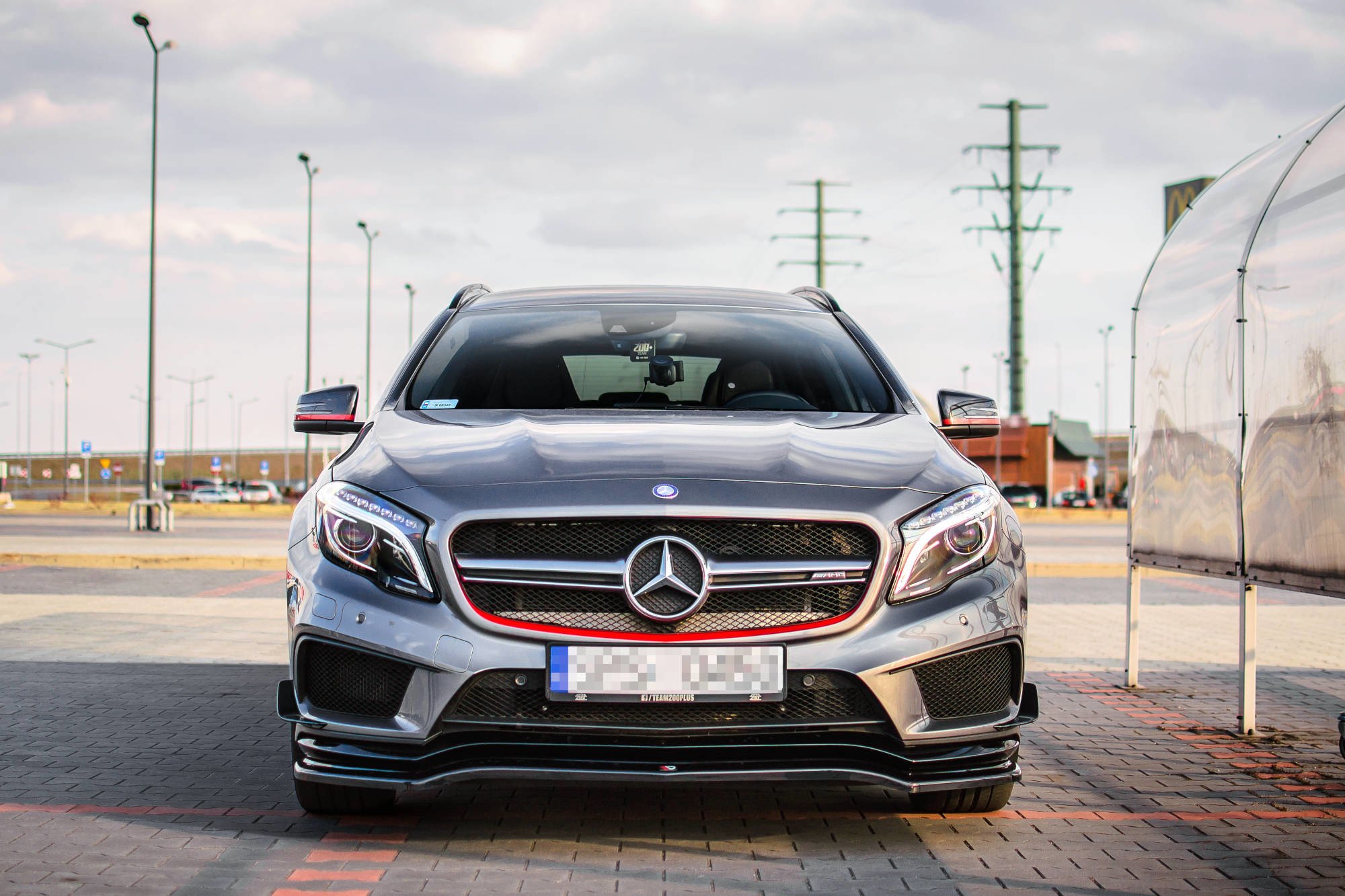 Front Ansatz für Mercedes GLA 45 AMG SUV X156 vor Facelift Carbon Look