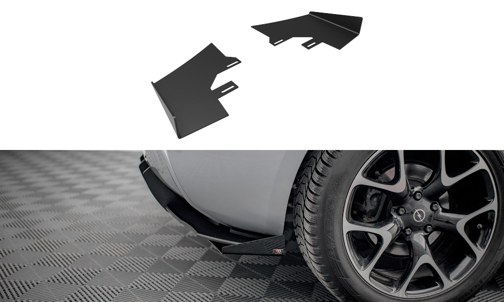 Hintere Seiten Flaps passend für Opel Astra GTC OPC-Line J schwarz Hochglanz