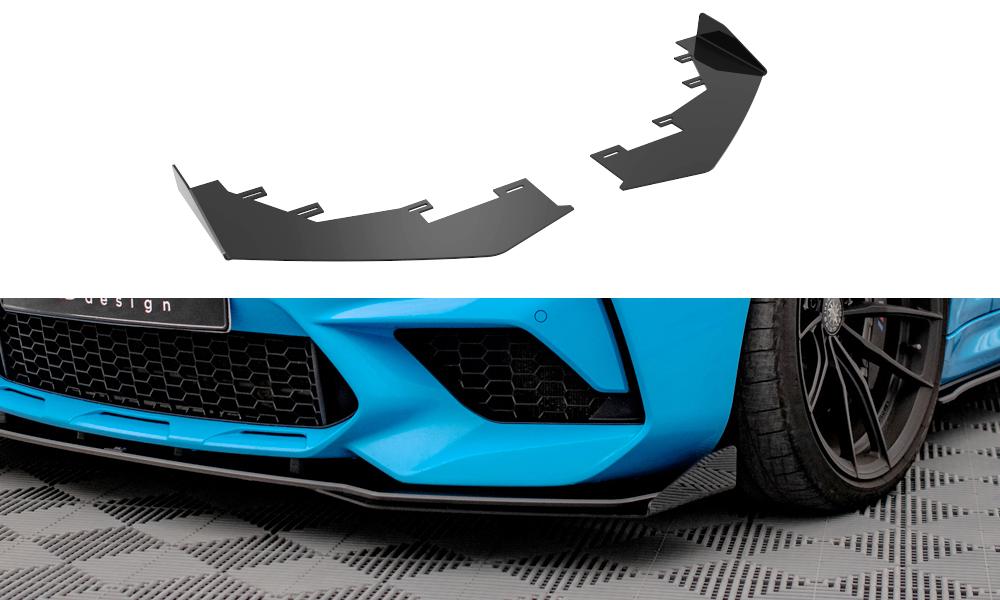 Front Stoßstange Flaps passend für BMW M2 Competition F87 schwarz Hochglanz