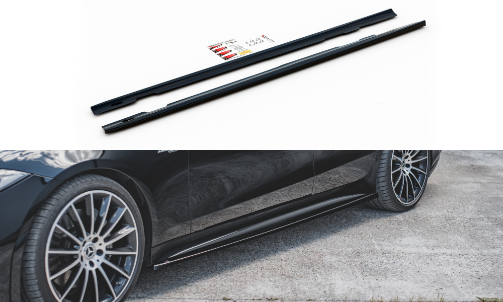 Seitenschweller Ansatz für Mercedes-AMG CLS 53 C257 schwarz Hochglanz