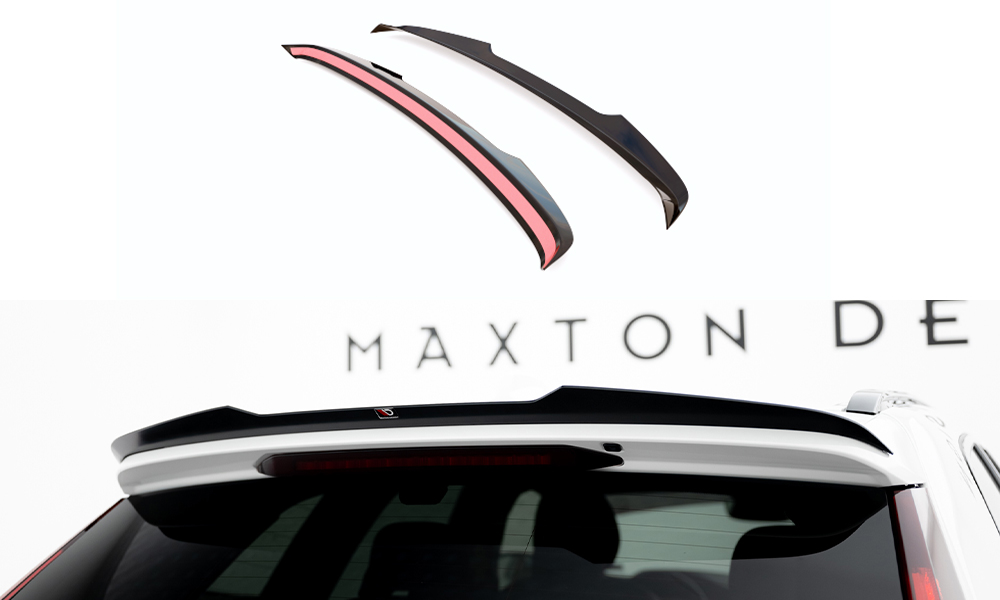 Heck Spoiler Aufsatz Abrisskante passend für Volvo XC60 Mk2 R-Design schwarz Hochglanz