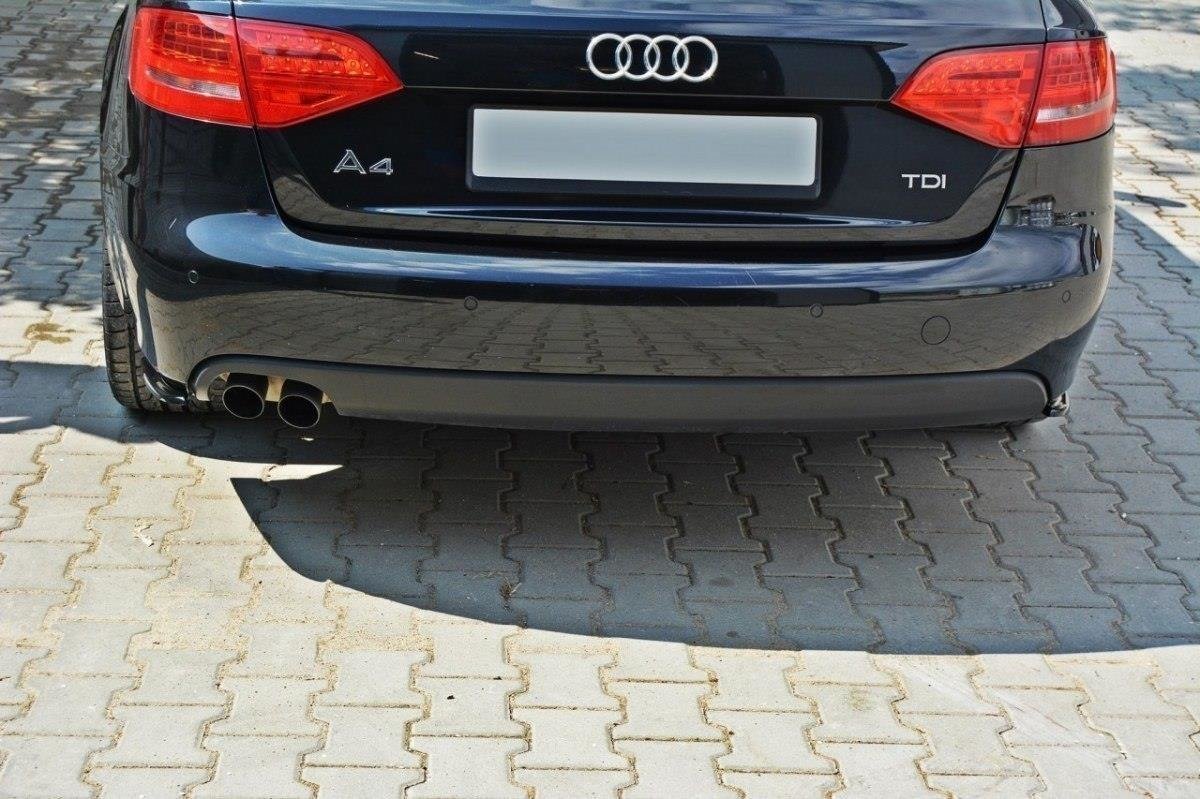 Heck Ansatz Flaps Diffusor für Audi A4 Limousine / Avant B8 schwarz Hochglanz