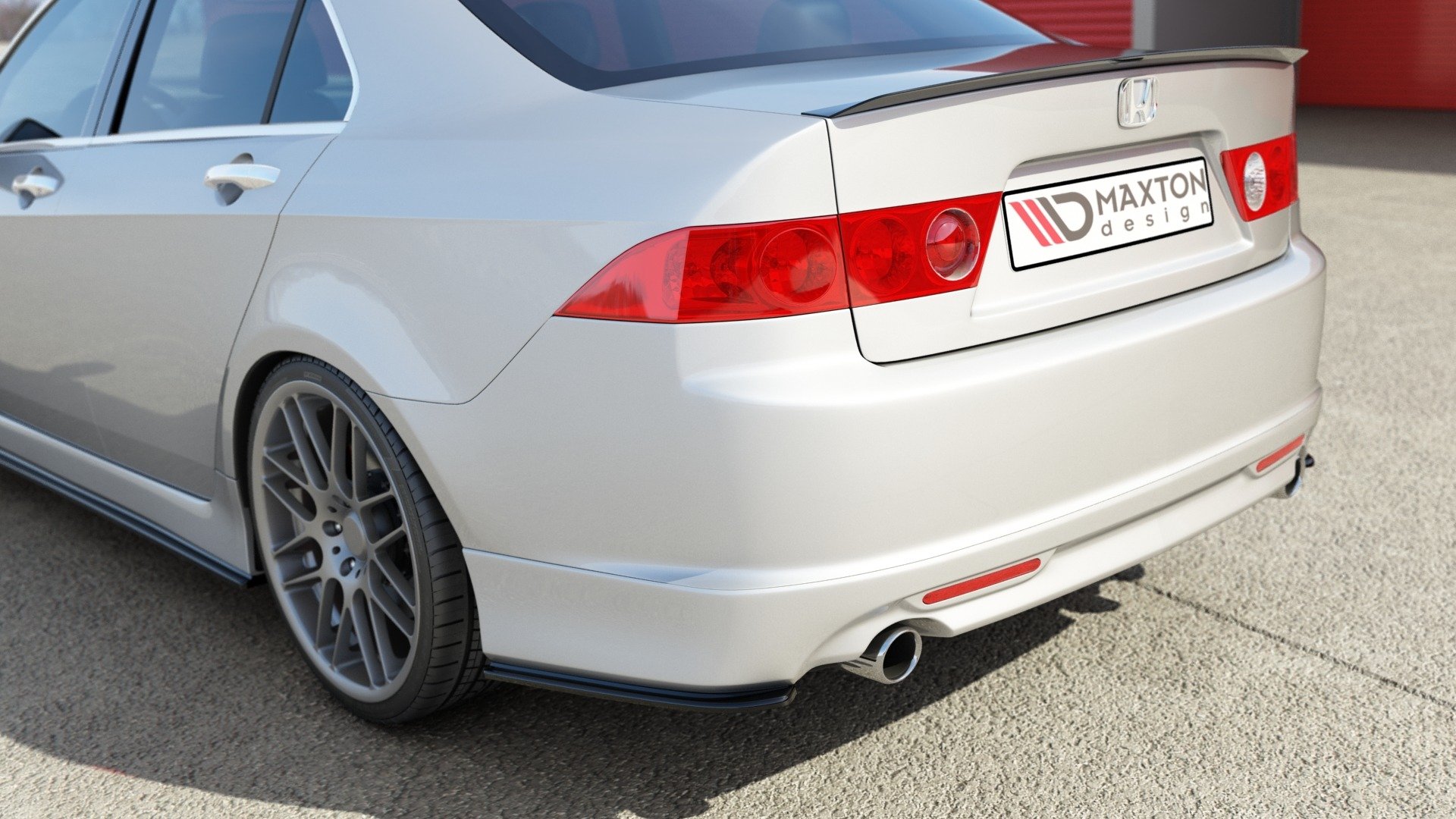 Heck Ansatz Flaps Diffusor für HONDA ACCORD VII TYPE-S schwarz Hochglanz