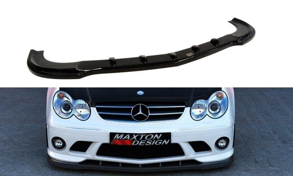 Street+ Spoilerlippe Front Ansatz passend für Mercedes CLK W209 für ME-CLK-209-AMG204-F1 Stoßstange schwarz Hochglanz