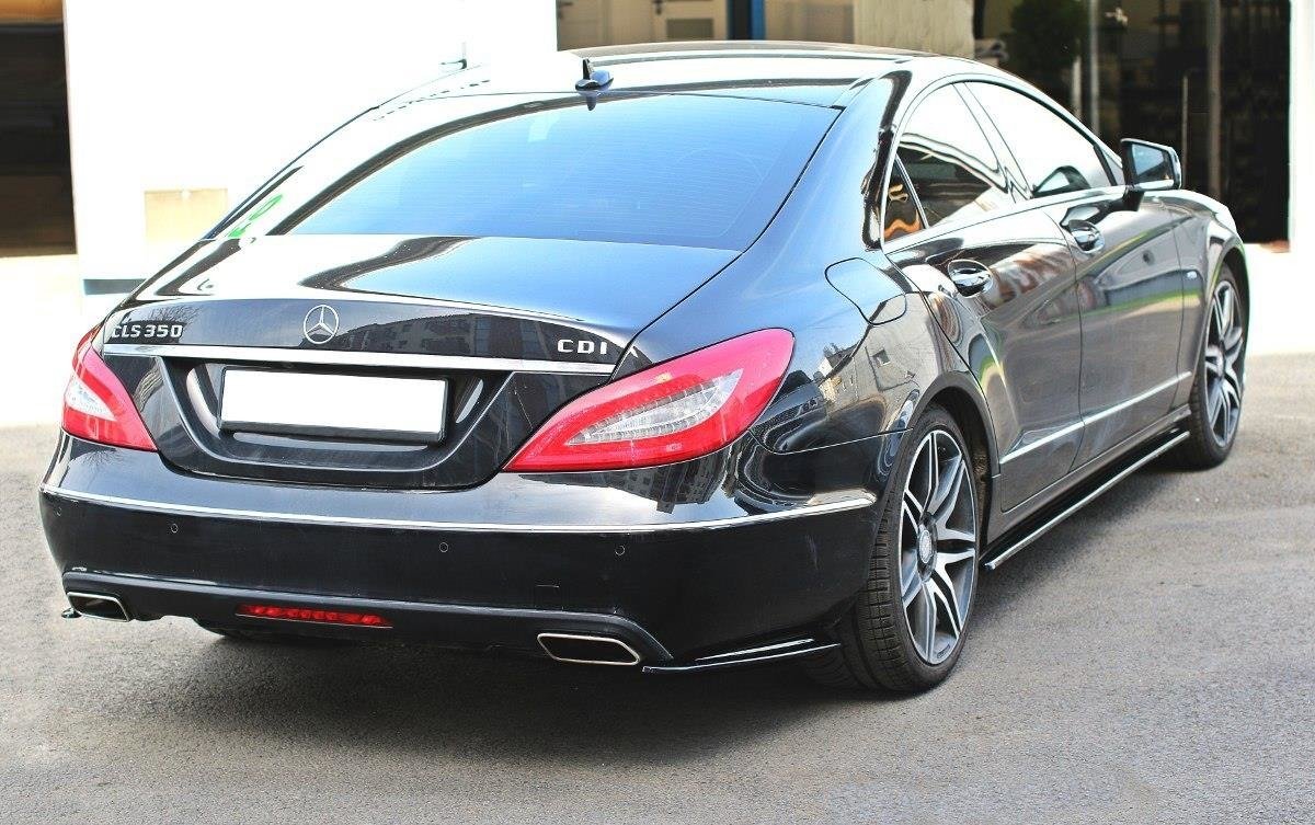 Seitenschweller Ansatz für V.1 für Mercedes-Benz CLS C218 schwarz Hochglanz