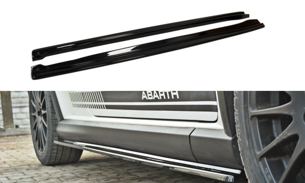 Street+ Seitenschweller Leisten passend für Fiat Grande Punto ABARTH schwarz Hochglanz