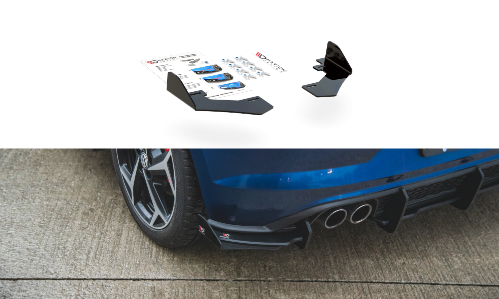 Hintere Seiten Flaps passend für VW Polo GTI Mk6 schwarz Hochglanz