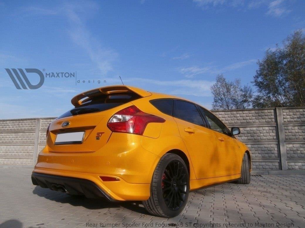 Street+ Heck Ansatz Diffusor passend für Ford Focus ST Mk3 RS Look schwarz Hochglanz