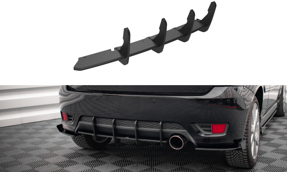 Street Pro Heckschürze Heck Ansatz Diffusor passend für Ford Fiesta ST Mk6 rot