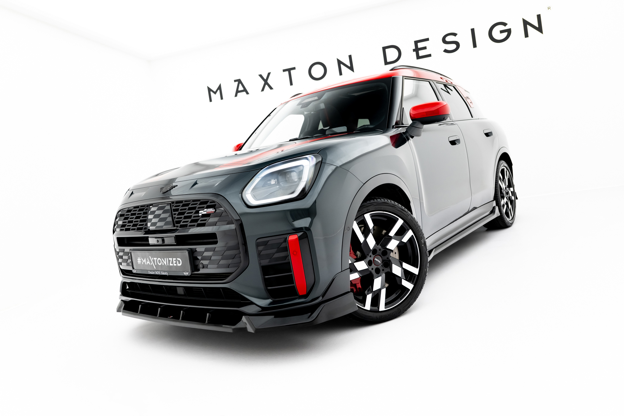 Street+ Spoilerlippe Front Ansatz passend für Mini Countryman JCW U25 schwarz Hochglanz