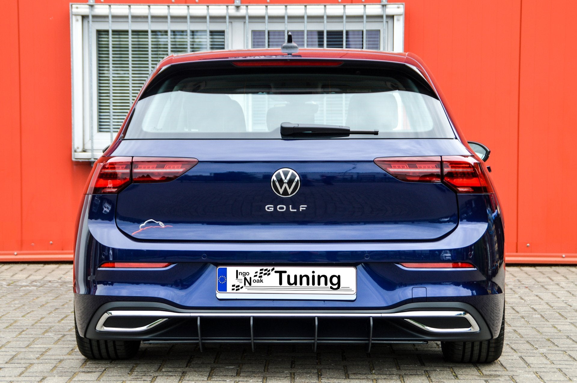 Gefräster Heckansatz mit Finnen für VW Golf 8 ab