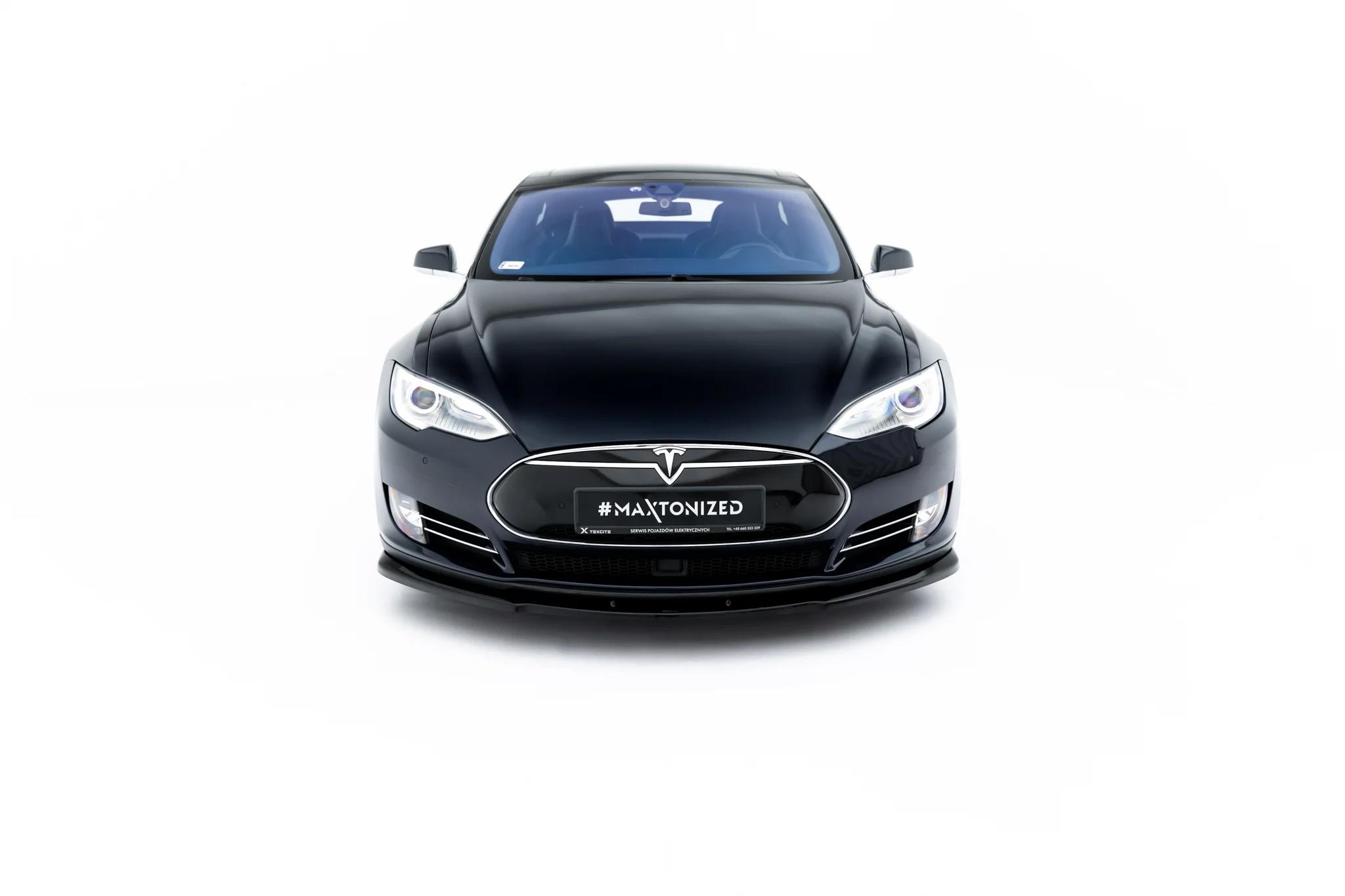 Frontlippe V.1 passend für Tesla Model S Mk1 schwarz Hochglanz