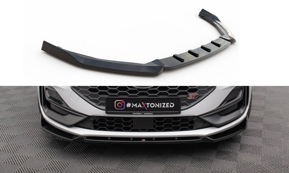 Front Ansatz V.7 für Ford Focus ST / ST-Line Mk4 Facelift schwarz Hochglanz