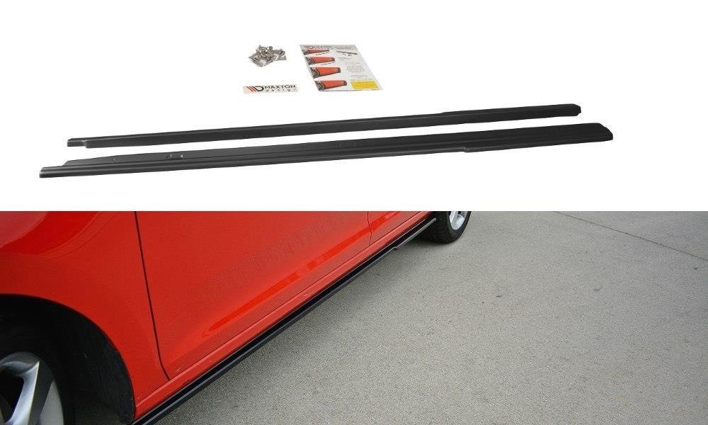 Seitenschweller Ansatz für Skoda Rapid schwarz Hochglanz
