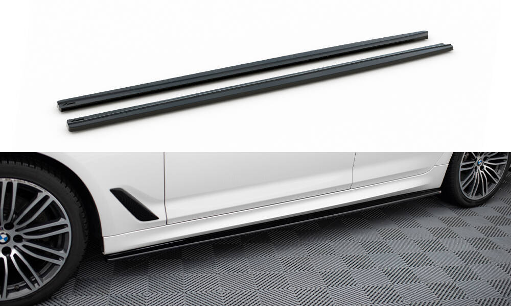 Seitenschweller Ansatz für BMW 5er M-Paket / M550d / M550i G30/ G31 schwarz Hochglanz
