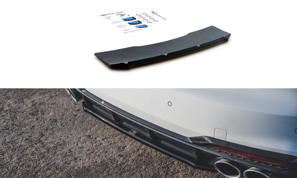 Street+ Mittlerer Diffusor Heck Ansatz RACE passend für Audi S5 Sportback / Coupe F5 FLt schwarz matt
