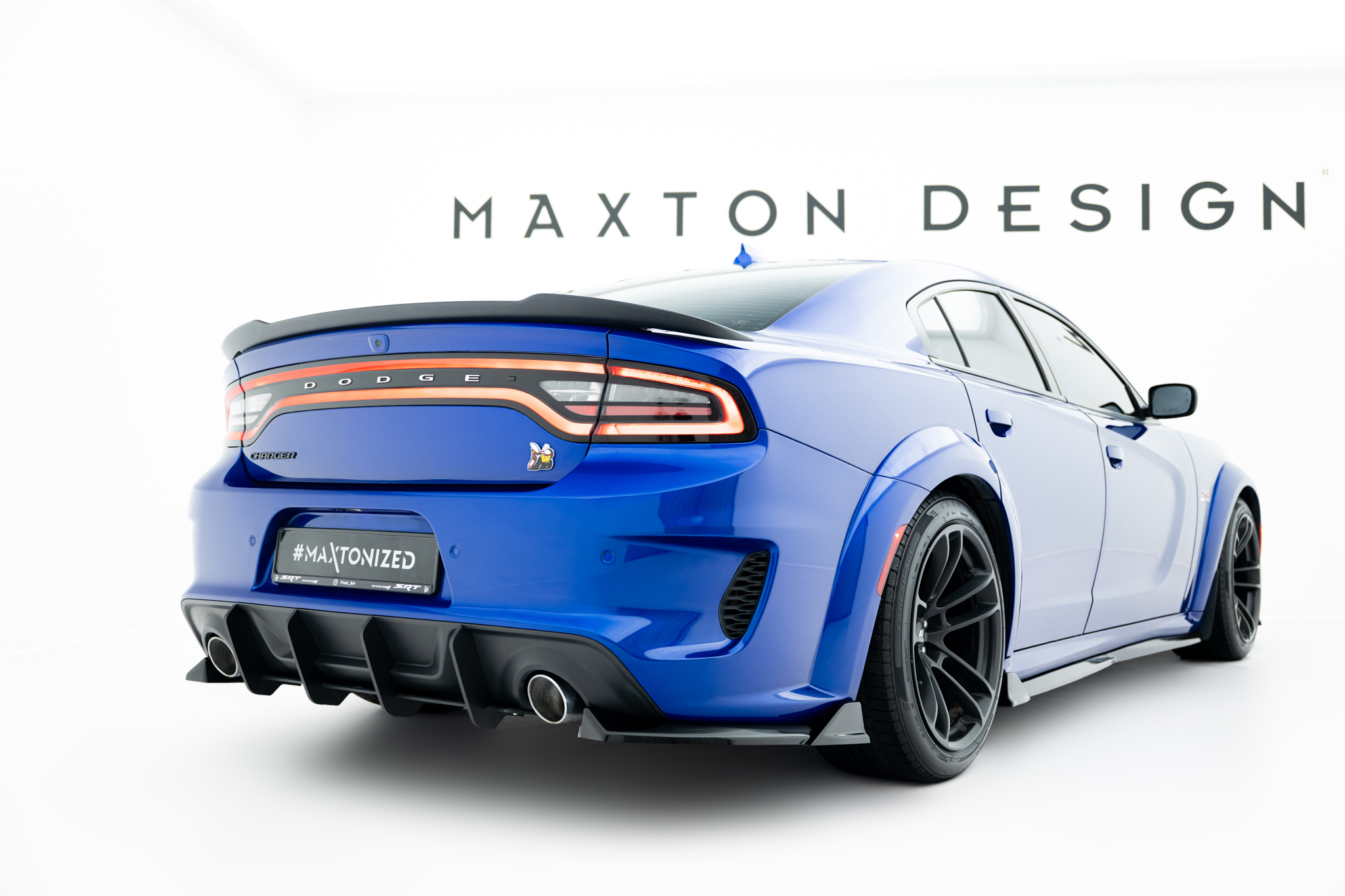 Street+ Heck Ansatz Flaps passend für Dodge Charger RT Scat Pack Widebody Mk3 FL schwarz Hochglanz
