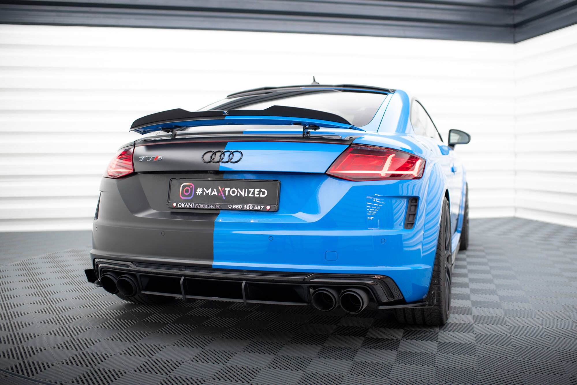 Street Pro Heck Ansatz Flaps passend für Audi TT S 8S rot+ Hochglanz Flaps