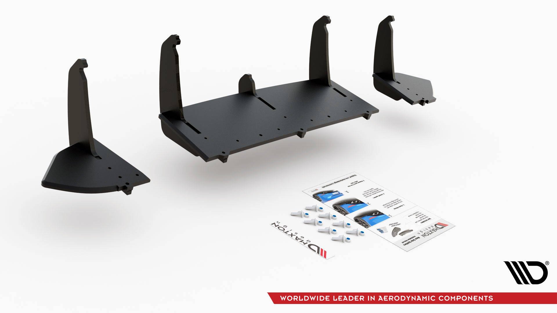 Street Pro Heckschürze Heck Ansatz Diffusor passend für Ford Focus RS Mk3 schwarz-rot