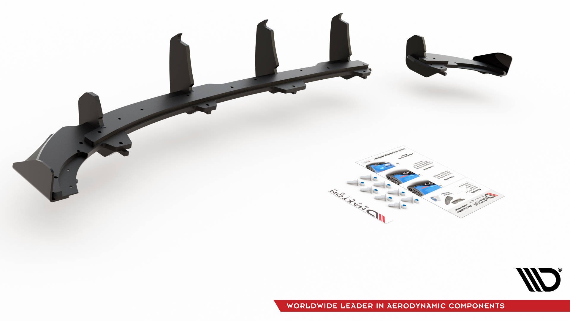 Street Pro Heck Ansatz Diffusor + Flaps passend für VW Polo GTI Mk6 schwarz Hochglanz