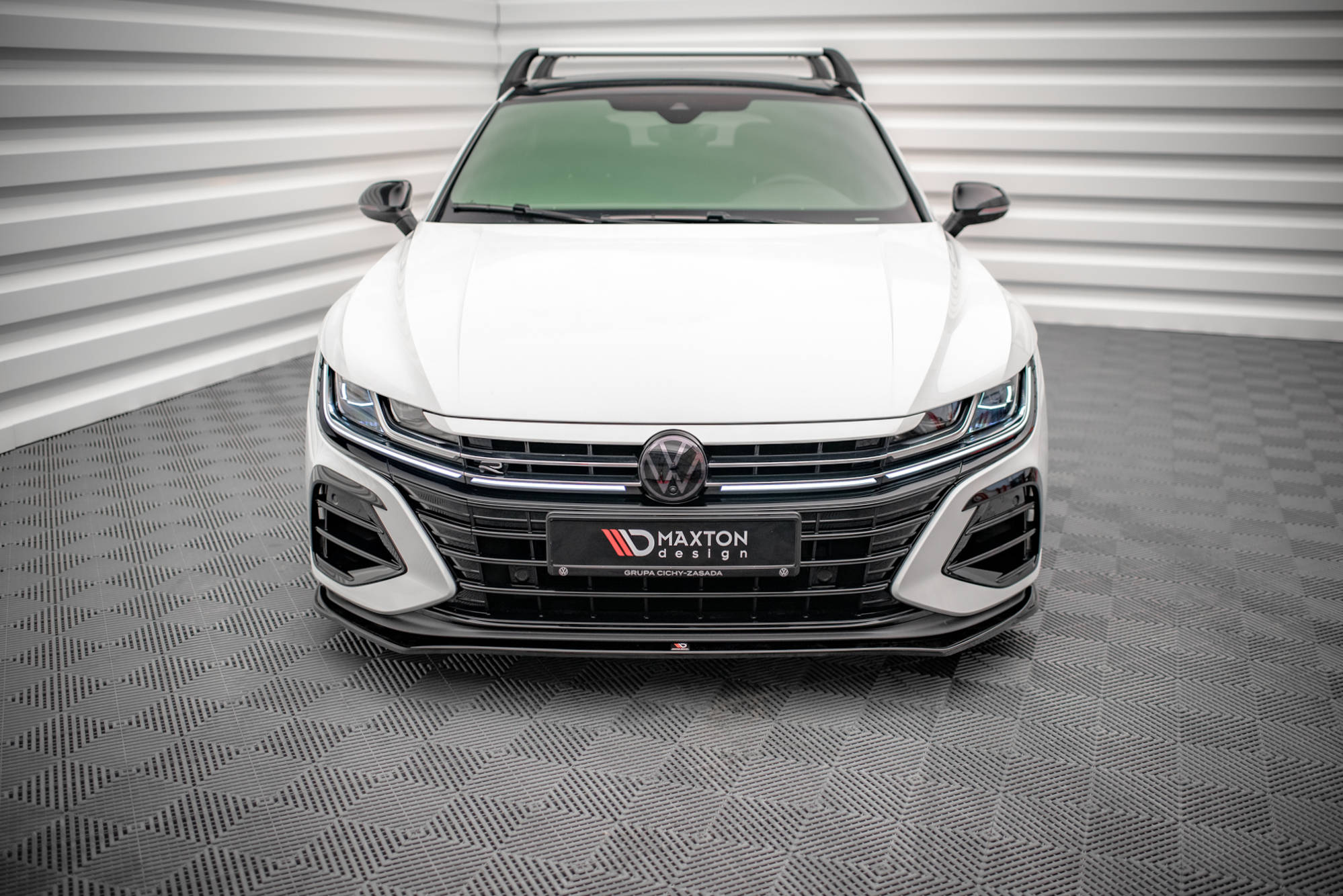 Street+ Spoilerlippe Front Ansatz V.3 passend für VW Arteon R Limousine / Shooting Brake Mk1 FL schwarz Hochglanz