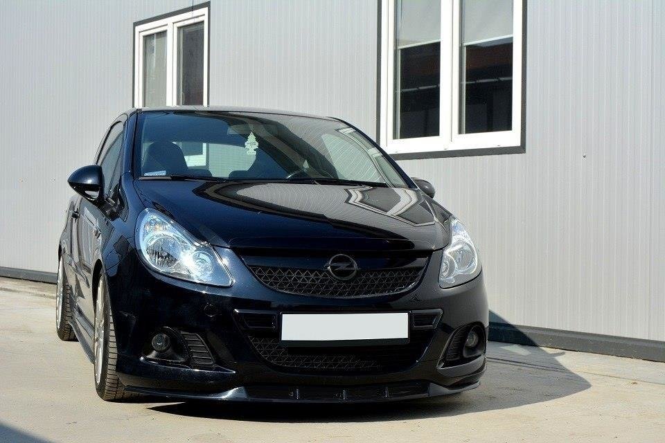 Street+ Spoilerlippe Front Ansatz passend für Opel Corsa D NÜRBURG passend für OPC / VXR Stoßstange schwarz Hochglanz