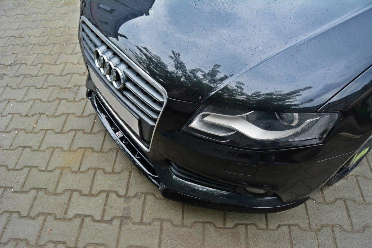 Street+ Spoilerlippe Front Ansatz V.1 passend für Audi A4 Limousine / Avant B8 schwarz Hochglanz