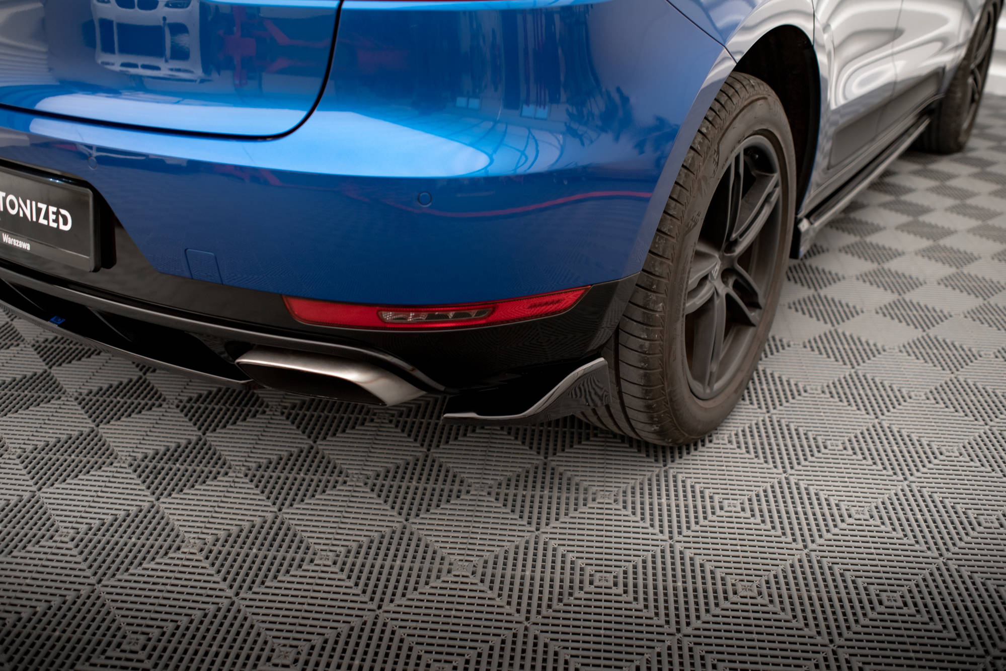 Street+ Heck Ansatz Flaps passend für Porsche Macan Mk1 schwarz Hochglanz