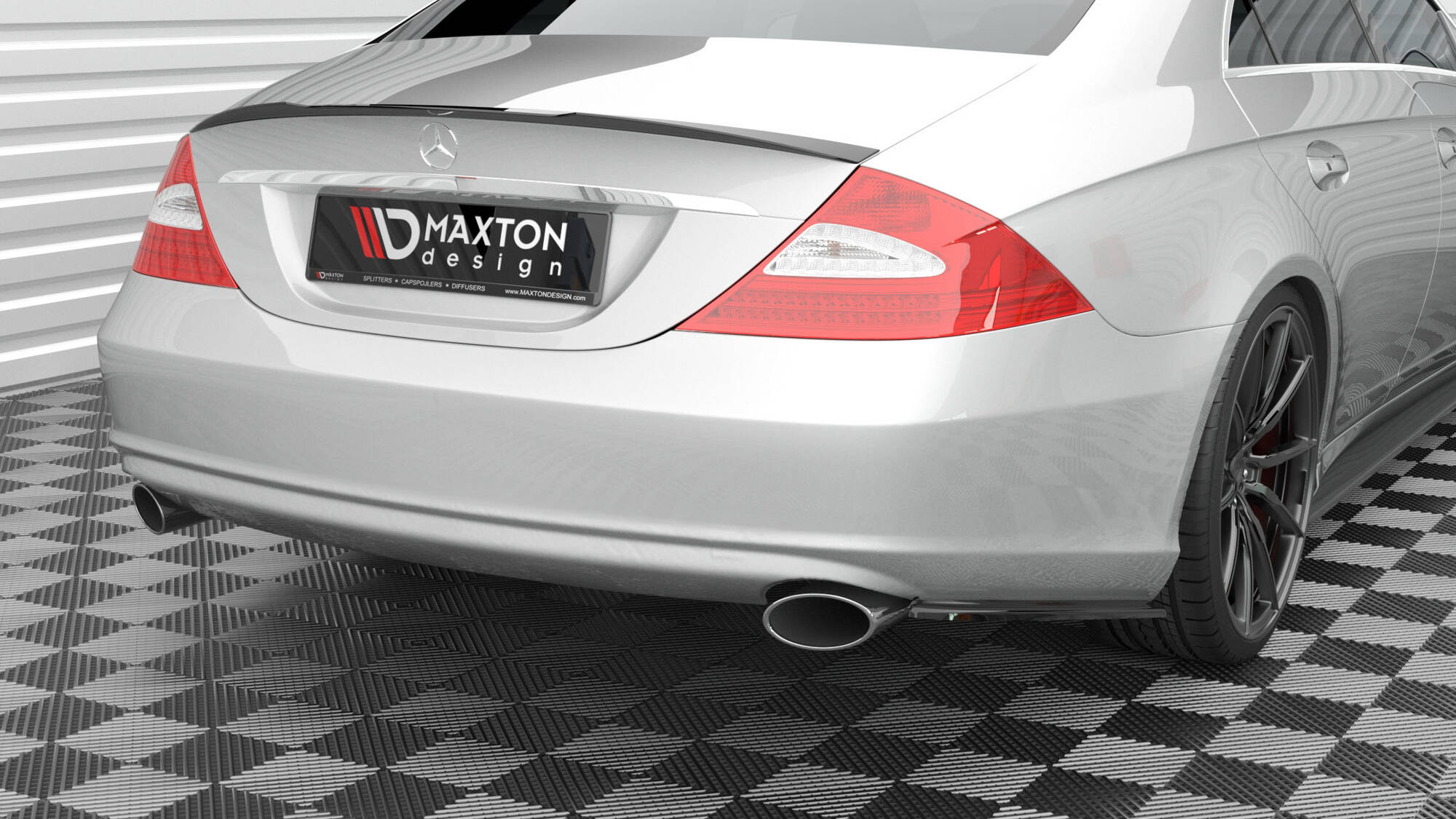 Street+ Heck Ansatz Flaps passend für Mercedes CLS C219 schwarz Hochglanz