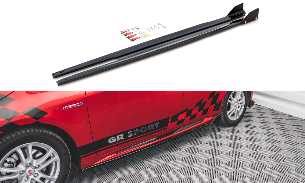 Street+ Seitenschweller Leisten V.1 + Flaps passend für Toyota Corolla GR Sport Hatchback XII