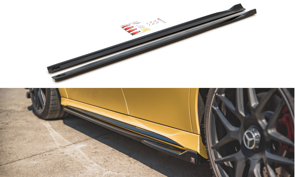 Street+ Seitenschweller Leisten passend für Mercedes-AMG A 45 S W177 Carbon Look