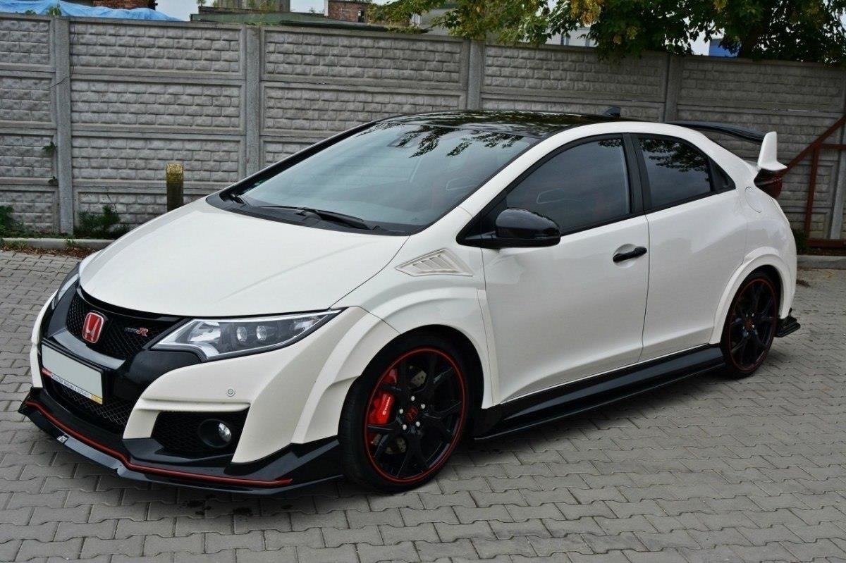 Street+ Spoilerlippe Front Ansatz V.2 passend für Honda Civic IX TYPE R schwarz Hochglanz