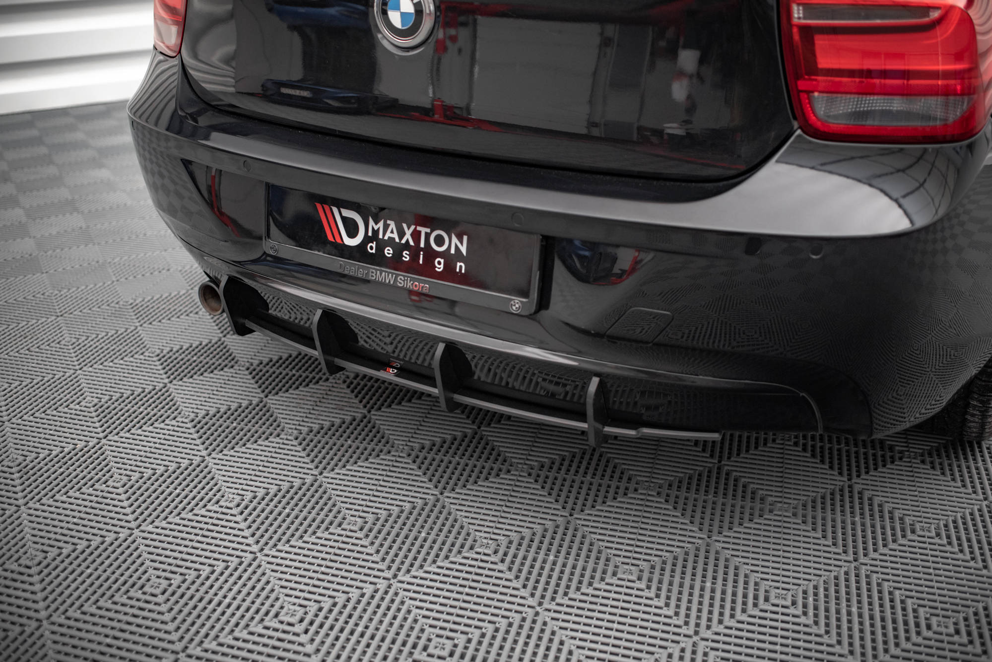 Street Pro Heckschürze Heck Ansatz Diffusor passend für BMW 1er F20 rot