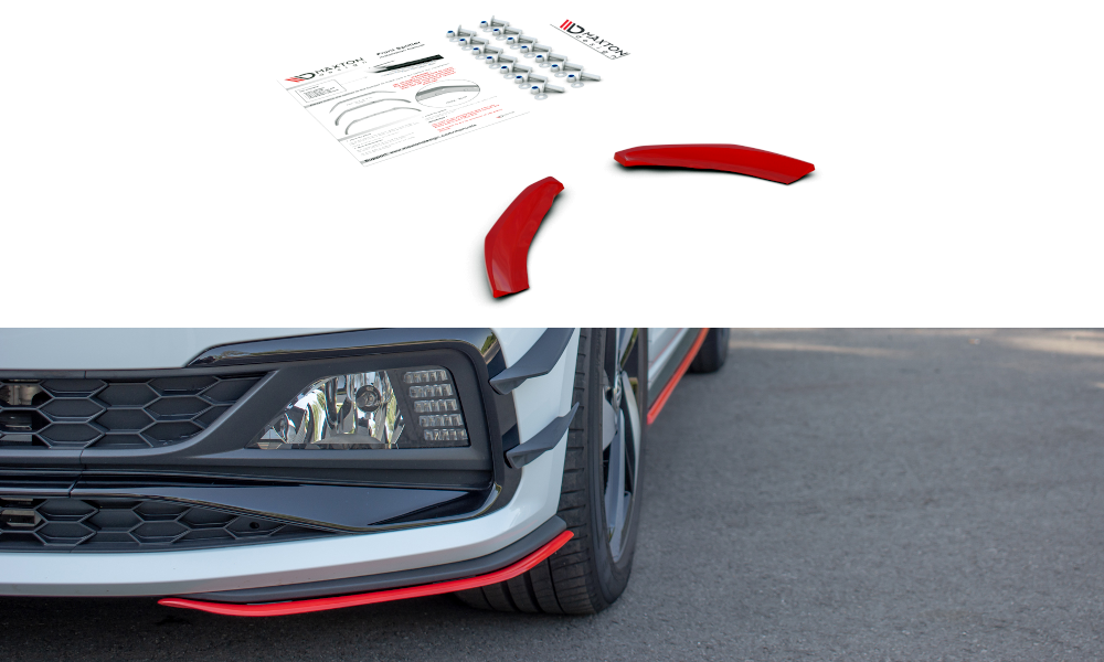 Front Ansatz für Seite VW Polo GTI / R-line Mk6 schwarz Hochglanz