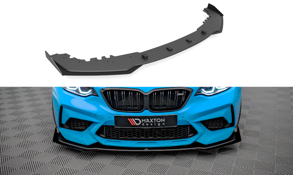 Street Pro Spoilerlippe Front Ansatz passend für BMW M2 F87 rot+ Hochglanz Flaps