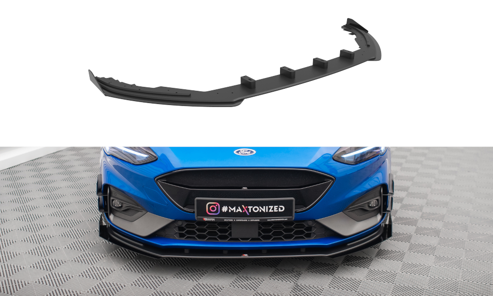 Street Pro Front Ansatz für + Flaps für Ford Focus ST / ST-Line Mk4 schwarz Hochglanz