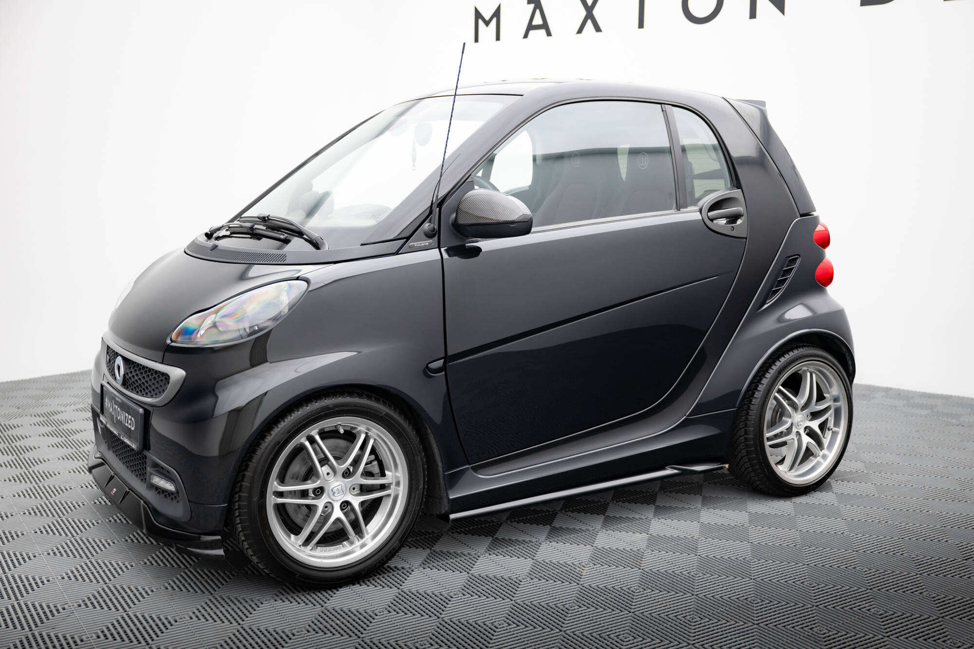 Seitenschweller Ansatz Paar passend für Brabus Smart Fortwo C451 FL schwarz Hochglanz