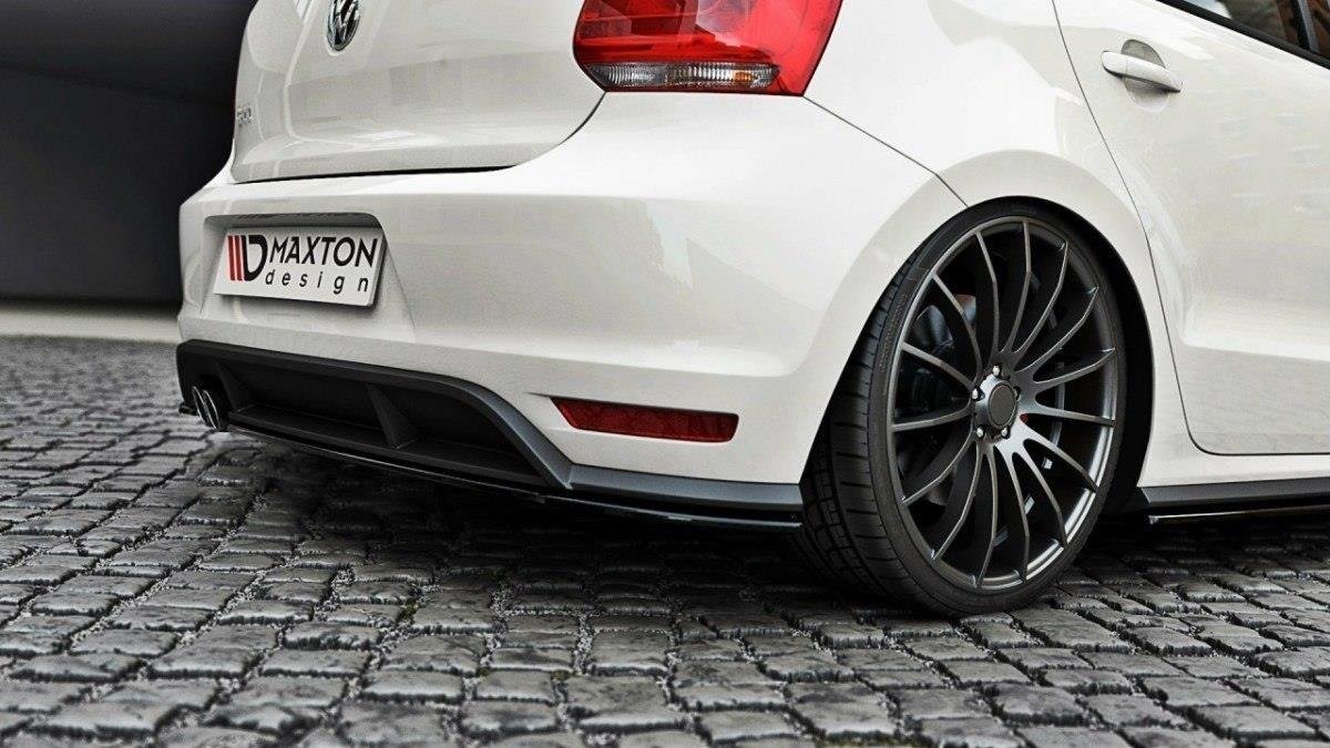 Diffusor Heck Ansatz für VW Polo GTI Mk5 Facelift schwarz Hochglanz