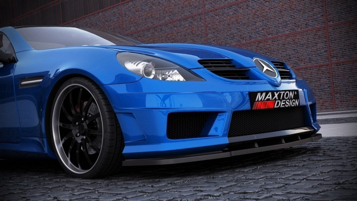 Street+ Spoilerlippe Front Ansatz passend für Mercedes SLK R171 für ME-SLK-R171-AMG172-F1 schwarz Hochglanz