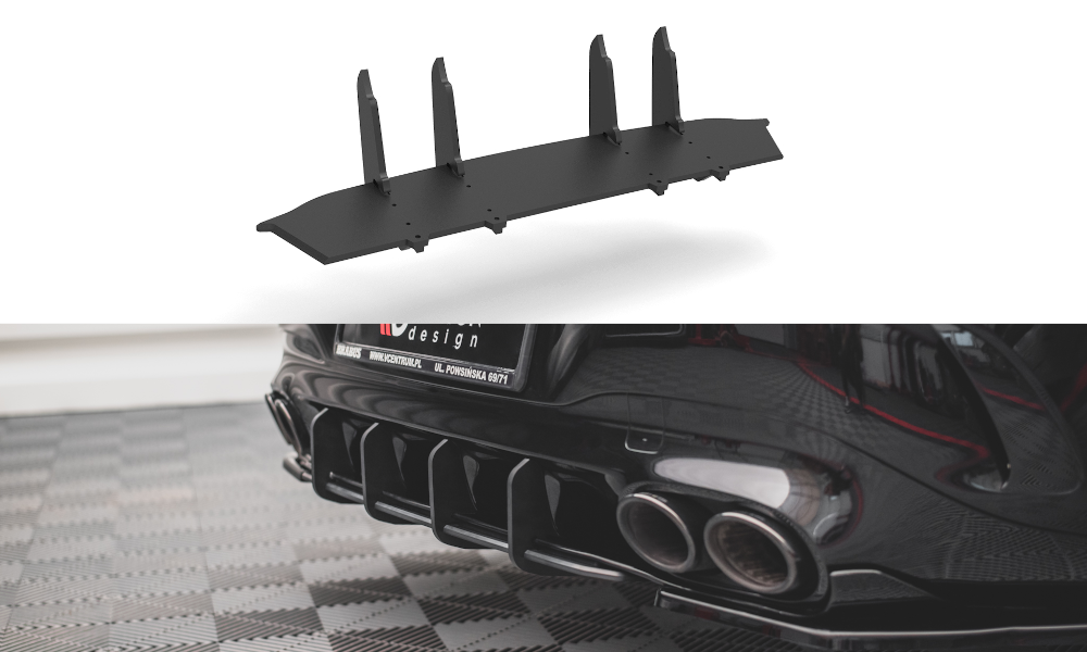Street Pro Heckschürze Heck Ansatz Diffusor passend für Mercedes-AMG CLA 35 / 45 Aero C118 schwarz-rot