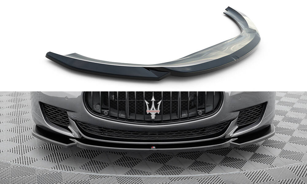 Frontlippe passend für Maserati Quattroporte Mk6 schwarz Hochglanz