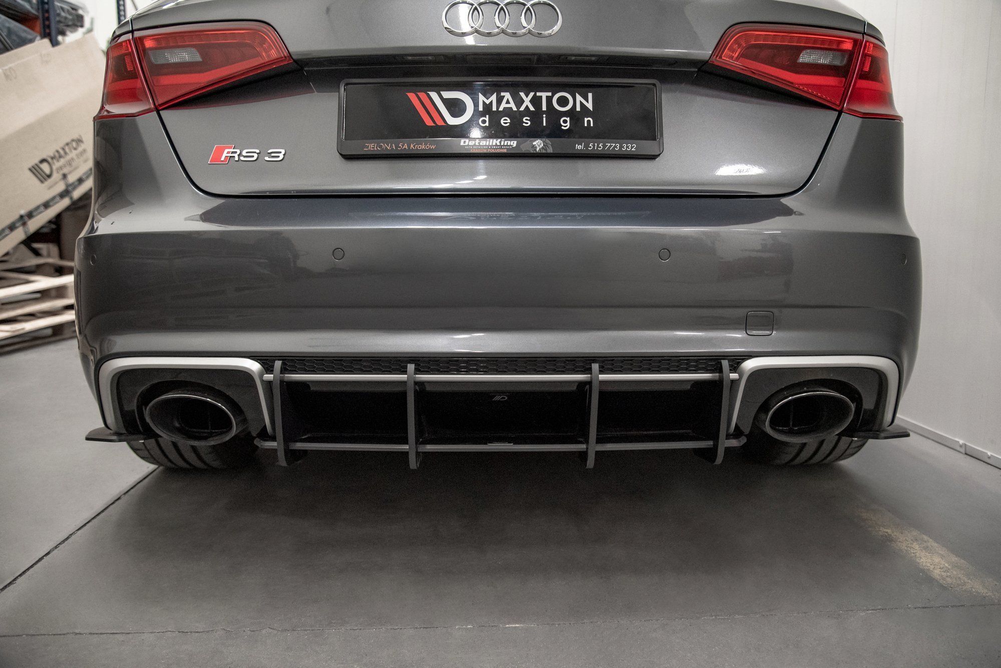 Street Pro Heckschürze Heck Ansatz Diffusor V.1 passend für Audi RS3 8V Sportback rot