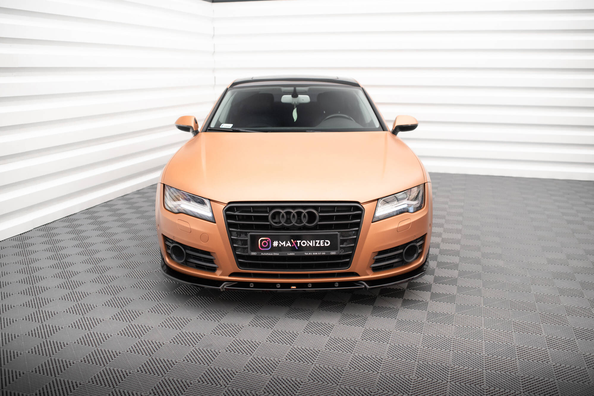 Street+ Spoilerlippe Front Ansatz V.2 passend für Audi A7 C7 schwarz Hochglanz