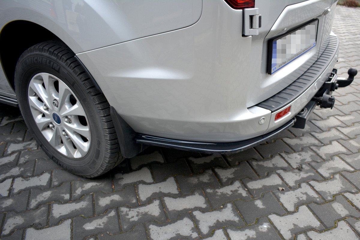 Heck Ansatz Flaps Diffusor für Ford Transit Custom Mk1 FL schwarz Hochglanz