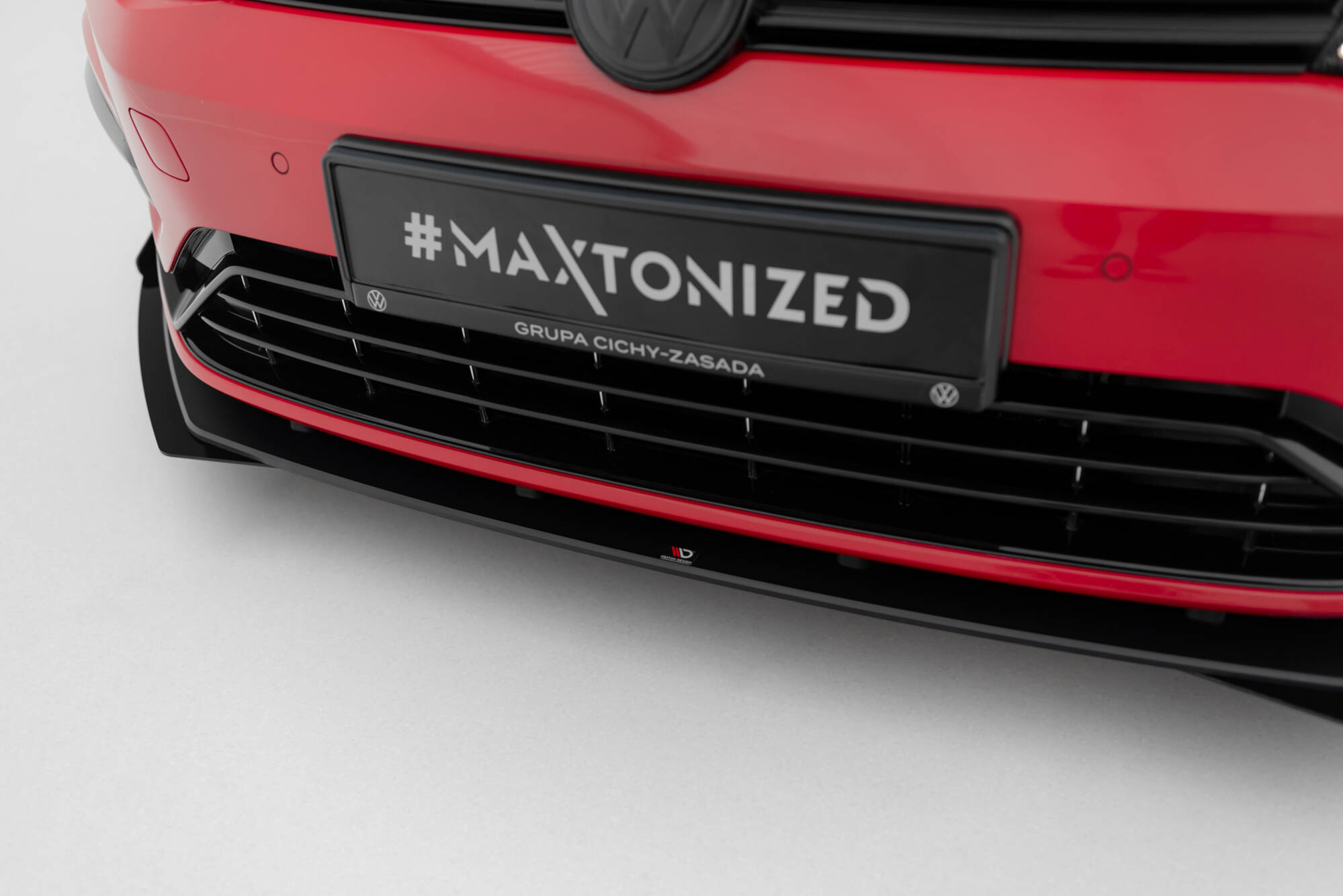 Street Pro Spoilerlippe Front Ansatz passend für VW Golf 7 R FL rot+ Hochglanz Flaps