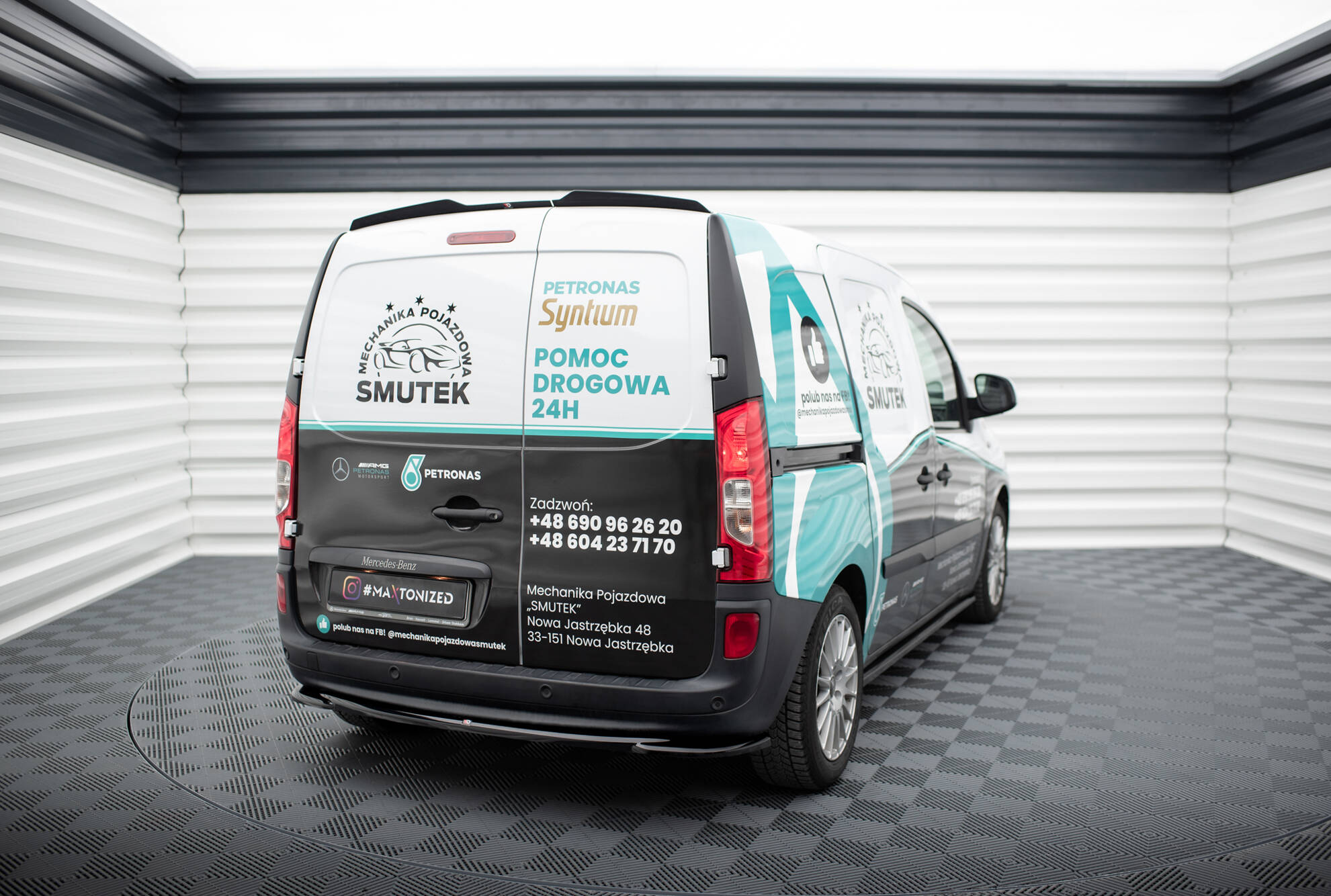 Street+ Mittlerer Diffusor Heck Ansatz passend für Mercedes Citan W415 schwarz Hochglanz