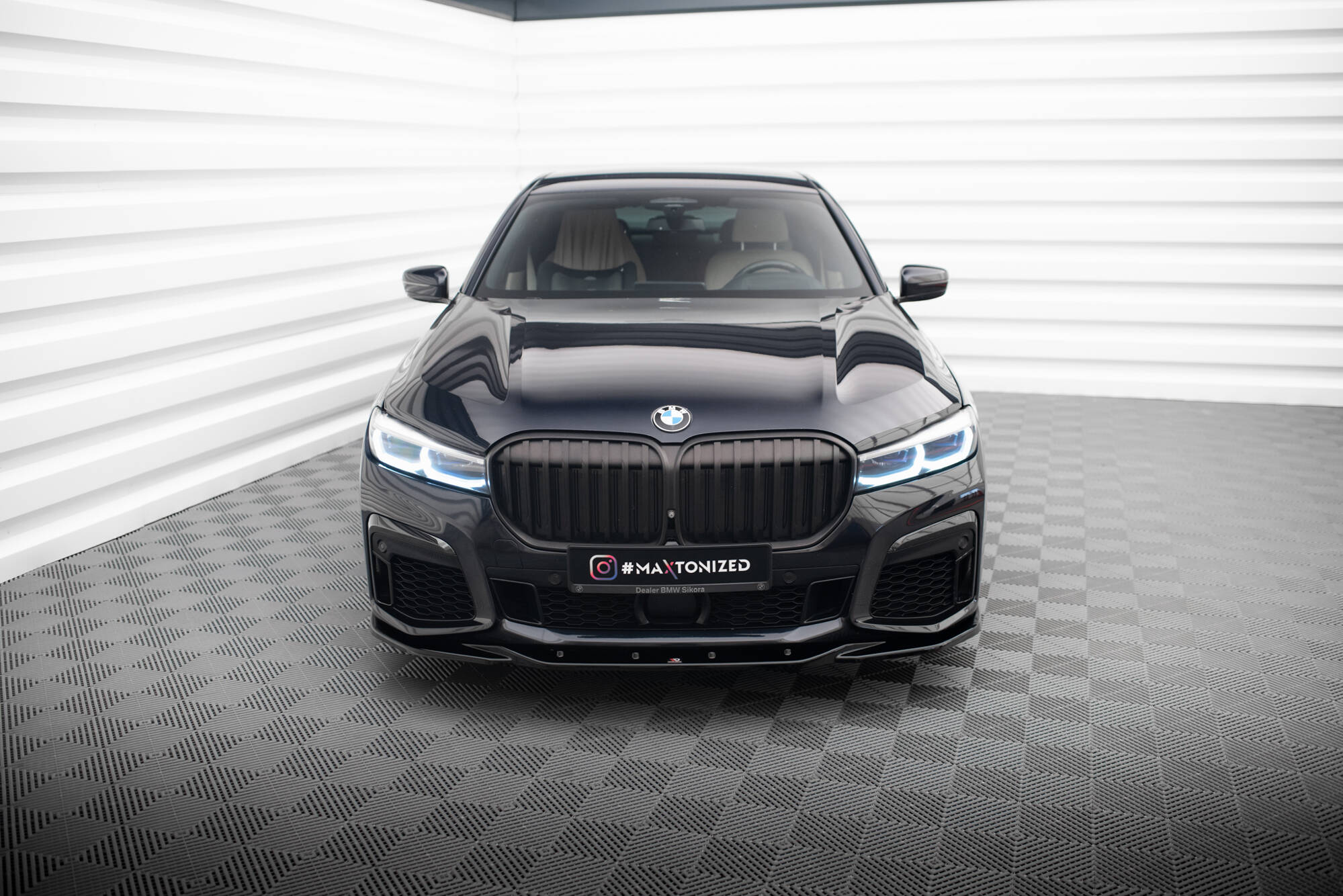 Street+ Spoilerlippe Front Ansatz V.3 passend für BMW 7 M-Paket G11 / G12 FL schwarz Hochglanz