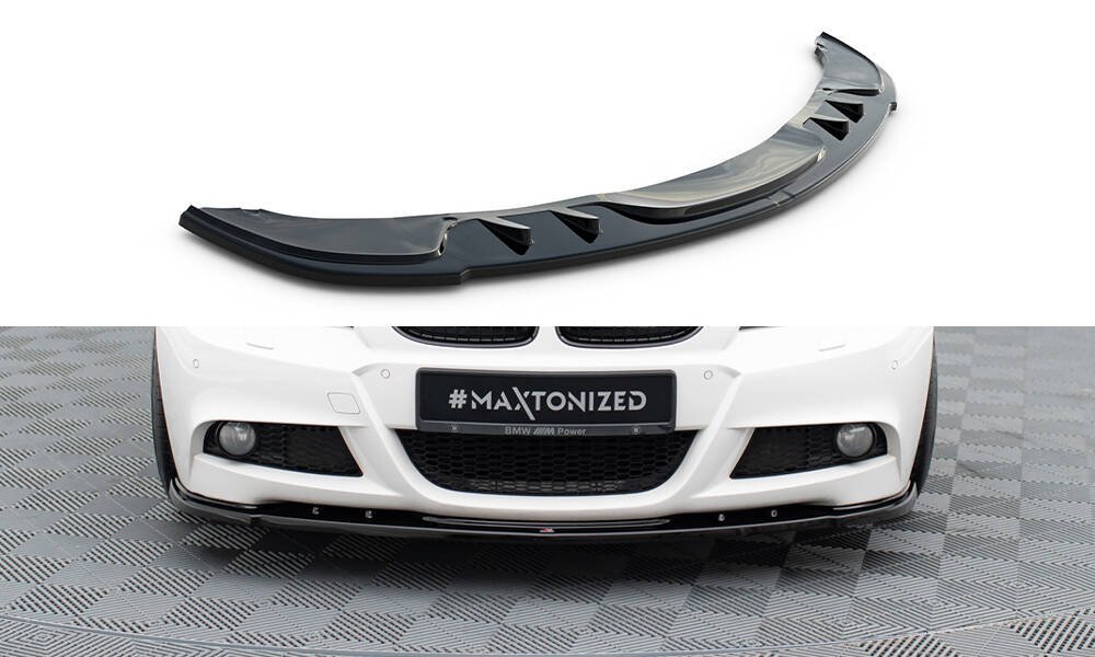 Front Ansatz V.1 für BMW 3er Limousine / Touring M-Paket E90 / E91 Facelift schwarz Hochglanz