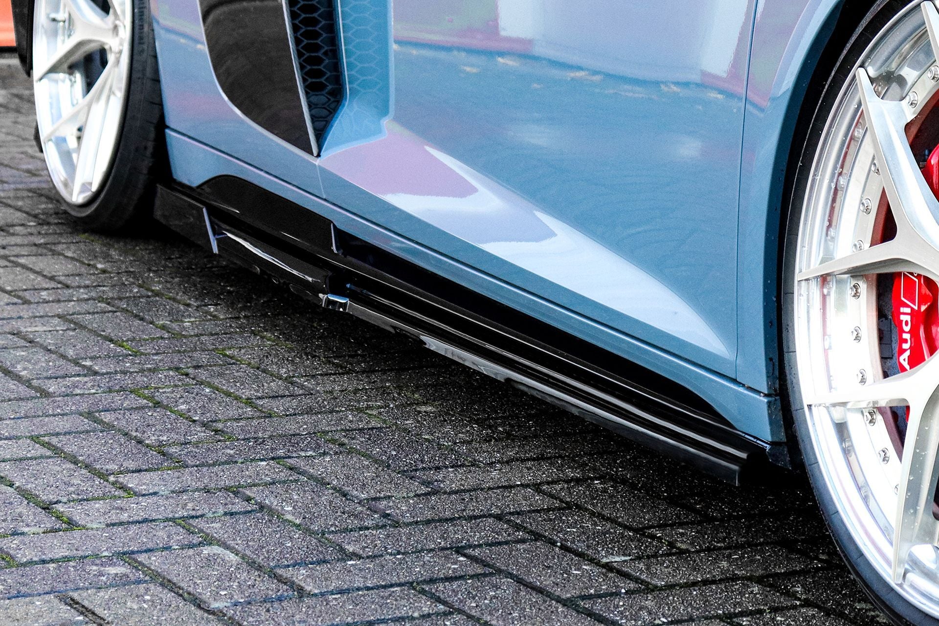 Cup Seitenschweller mit Wings hinten für Audi R8 4S Facelift ab Bj. 2019 - (Schwarz Matt)