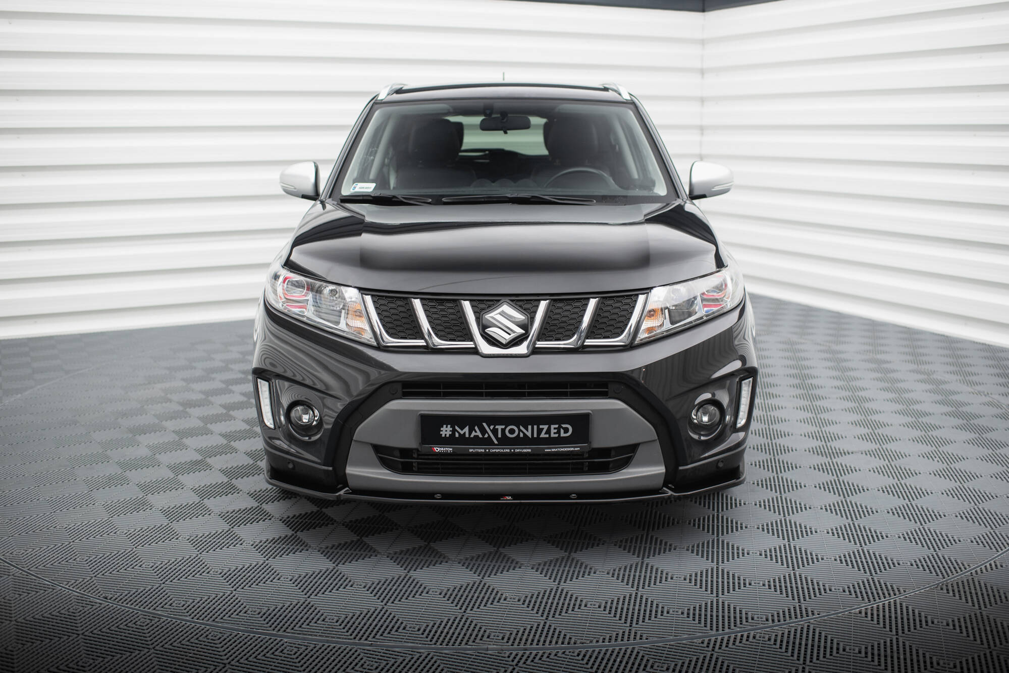 Street+ Spoilerlippe Front Ansatz V.2 passend für Suzuki Vitara S Mk2 schwarz Hochglanz